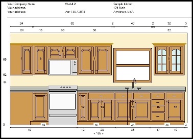 Sample elevation view created with Cabinet Planner