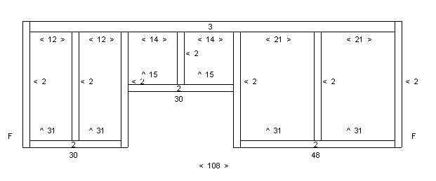 Combined cabinets shop drawing