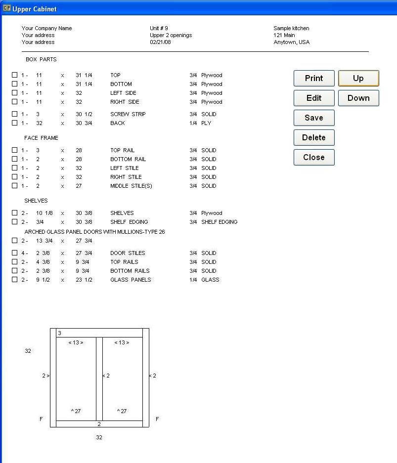 Two opening upper shop plan